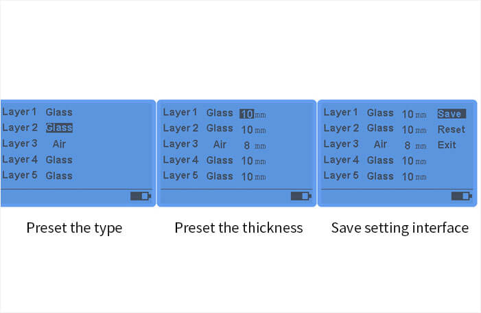 86201 glass thickness meter manual mode setting