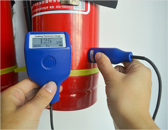 86221 Coating Thickness Gauge tests the coating on fire extinguisher