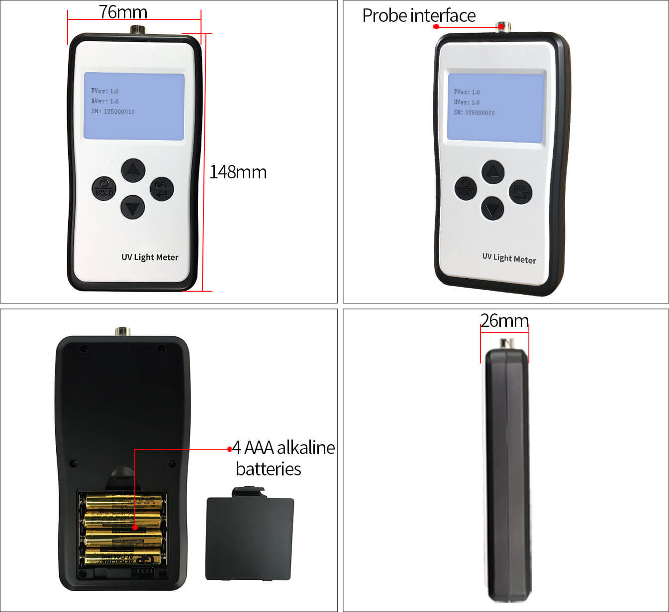 86125 UV light meter host display